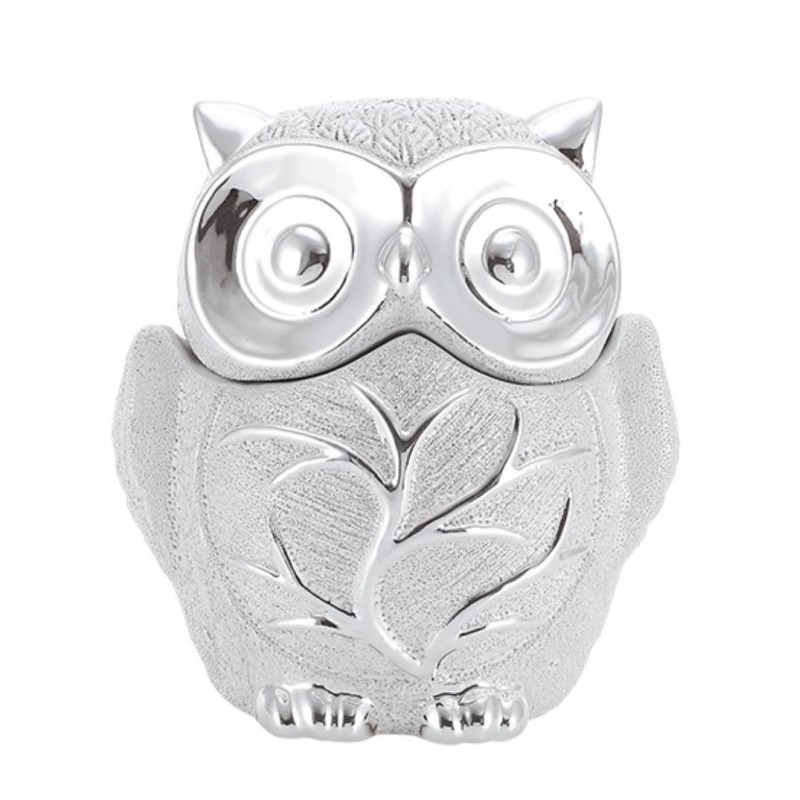 Contemporary Silver Owl Pot 1